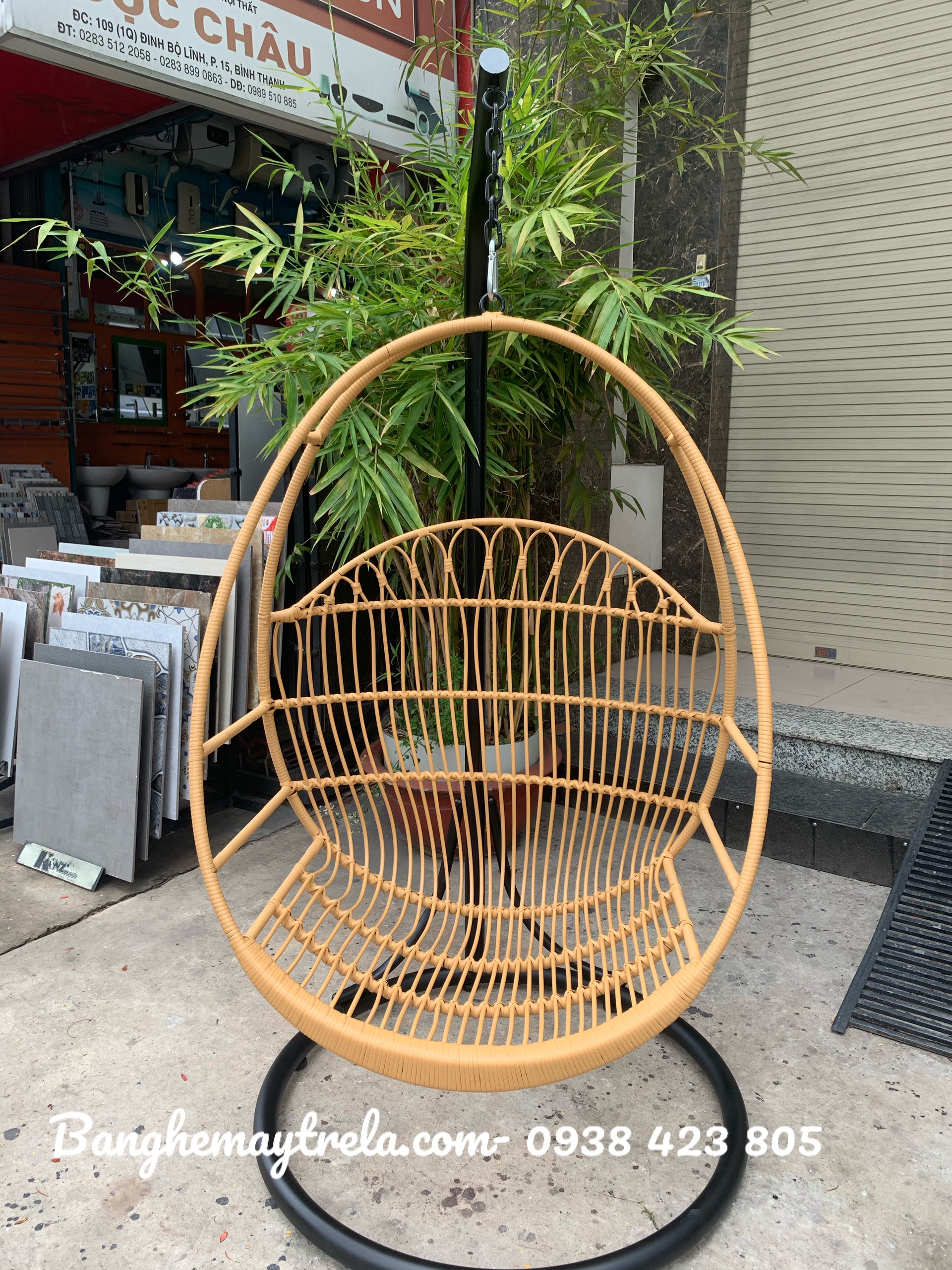 Ghế xích đu nhựa giả mây